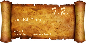 Tar Rózsa névjegykártya