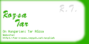 rozsa tar business card