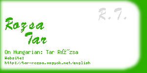 rozsa tar business card